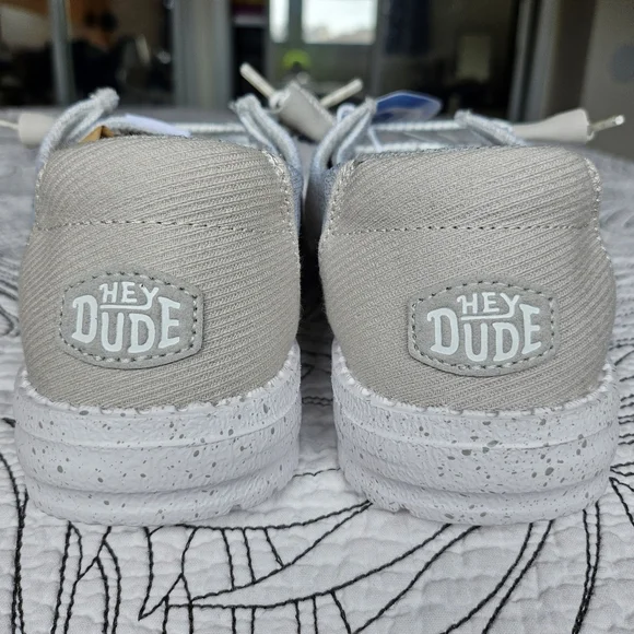 NWT Hey Dude Wendy Sport Mesh Light Gray 7 Wide slip-ons sneakers - Picture 10 of 15